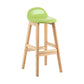 Modern Backrest Armless Counter Stool Wood Dessert Shop Bar Stool with Cushion and Pedal Green 1 Piece Clearhalo 'Bar Furniture' 'Bar Stools' 'bar_stools' 'furn' 'furn_bar_stools' 'furniture_bar_stools' 'Kitchen & Dining Furniture' 'kitchen&dining_furn' 'kitchen' 'kitchen_furn' Furniture' 4471352