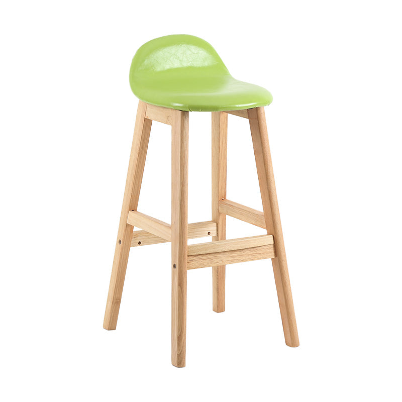 Modern Backrest Armless Counter Stool Wood Dessert Shop Bar Stool with Cushion and Pedal Green 1 Piece Clearhalo 'Bar Furniture' 'Bar Stools' 'bar_stools' 'furn' 'furn_bar_stools' 'furniture_bar_stools' 'Kitchen & Dining Furniture' 'kitchen&dining_furn' 'kitchen' 'kitchen_furn' Furniture' 4471352