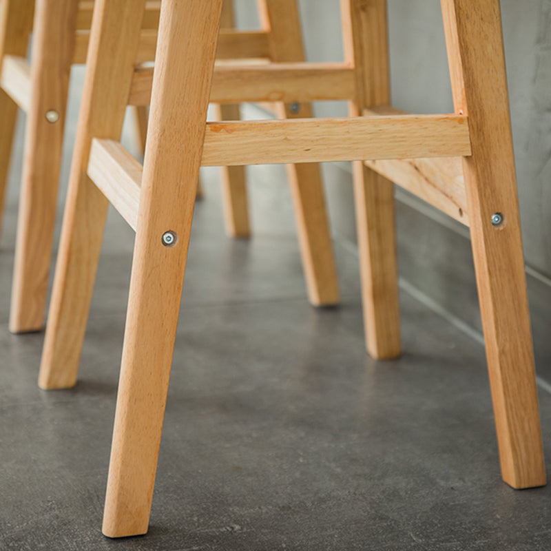 Modern Backrest Armless Counter Stool Wood Dessert Shop Bar Stool with Cushion and Pedal Clearhalo 'Bar Furniture' 'Bar Stools' 'bar_stools' 'furn' 'furn_bar_stools' 'furniture_bar_stools' 'Kitchen & Dining Furniture' 'kitchen&dining_furn' 'kitchen' 'kitchen_furn' Furniture' 4471353