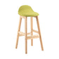 Modern Backrest Armless Counter Stool Wood Dessert Shop Bar Stool with Cushion and Pedal Light Green 1 Piece Clearhalo 'Bar Furniture' 'Bar Stools' 'bar_stools' 'furn' 'furn_bar_stools' 'furniture_bar_stools' 'Kitchen & Dining Furniture' 'kitchen&dining_furn' 'kitchen' 'kitchen_furn' Furniture' 4471354