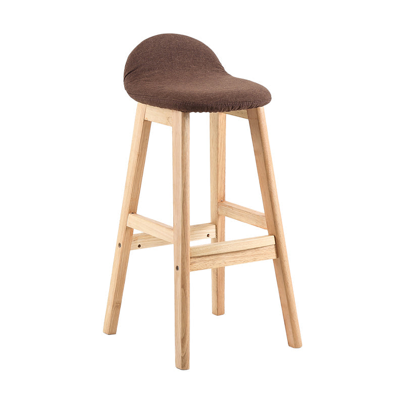 Modern Backrest Armless Counter Stool Wood Dessert Shop Bar Stool with Cushion and Pedal Coffee 1 Piece Clearhalo 'Bar Furniture' 'Bar Stools' 'bar_stools' 'furn' 'furn_bar_stools' 'furniture_bar_stools' 'Kitchen & Dining Furniture' 'kitchen&dining_furn' 'kitchen' 'kitchen_furn' Furniture' 4471357