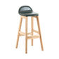 Modern Backrest Armless Counter Stool Wood Dessert Shop Bar Stool with Cushion and Pedal Blackish Green 1 Piece Clearhalo 'Bar Furniture' 'Bar Stools' 'bar_stools' 'furn' 'furn_bar_stools' 'furniture_bar_stools' 'Kitchen & Dining Furniture' 'kitchen&dining_furn' 'kitchen' 'kitchen_furn' Furniture' 4471361
