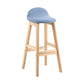 Modern Backrest Armless Counter Stool Wood Dessert Shop Bar Stool with Cushion and Pedal Blue 1 Piece Clearhalo 'Bar Furniture' 'Bar Stools' 'bar_stools' 'furn' 'furn_bar_stools' 'furniture_bar_stools' 'Kitchen & Dining Furniture' 'kitchen&dining_furn' 'kitchen' 'kitchen_furn' Furniture' 4471362