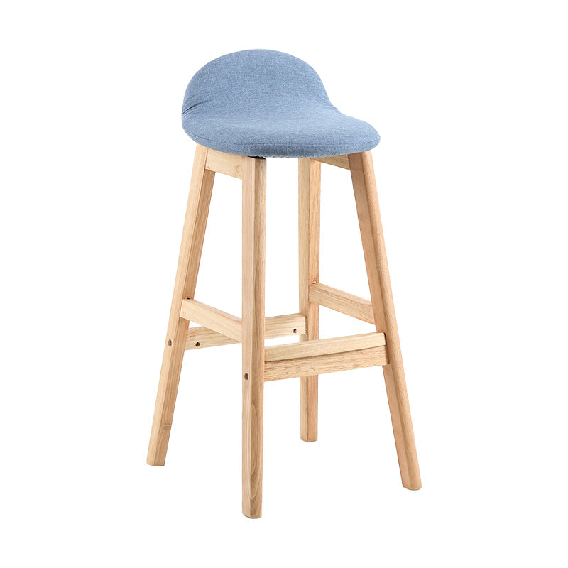 Modern Backrest Armless Counter Stool Wood Dessert Shop Bar Stool with Cushion and Pedal Blue 1 Piece Clearhalo 'Bar Furniture' 'Bar Stools' 'bar_stools' 'furn' 'furn_bar_stools' 'furniture_bar_stools' 'Kitchen & Dining Furniture' 'kitchen&dining_furn' 'kitchen' 'kitchen_furn' Furniture' 4471362