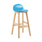 Modern Backrest Armless Counter Stool Wood Dessert Shop Bar Stool with Cushion and Pedal Sky Blue 1 Piece Clearhalo 'Bar Furniture' 'Bar Stools' 'bar_stools' 'furn' 'furn_bar_stools' 'furniture_bar_stools' 'Kitchen & Dining Furniture' 'kitchen&dining_furn' 'kitchen' 'kitchen_furn' Furniture' 4471363