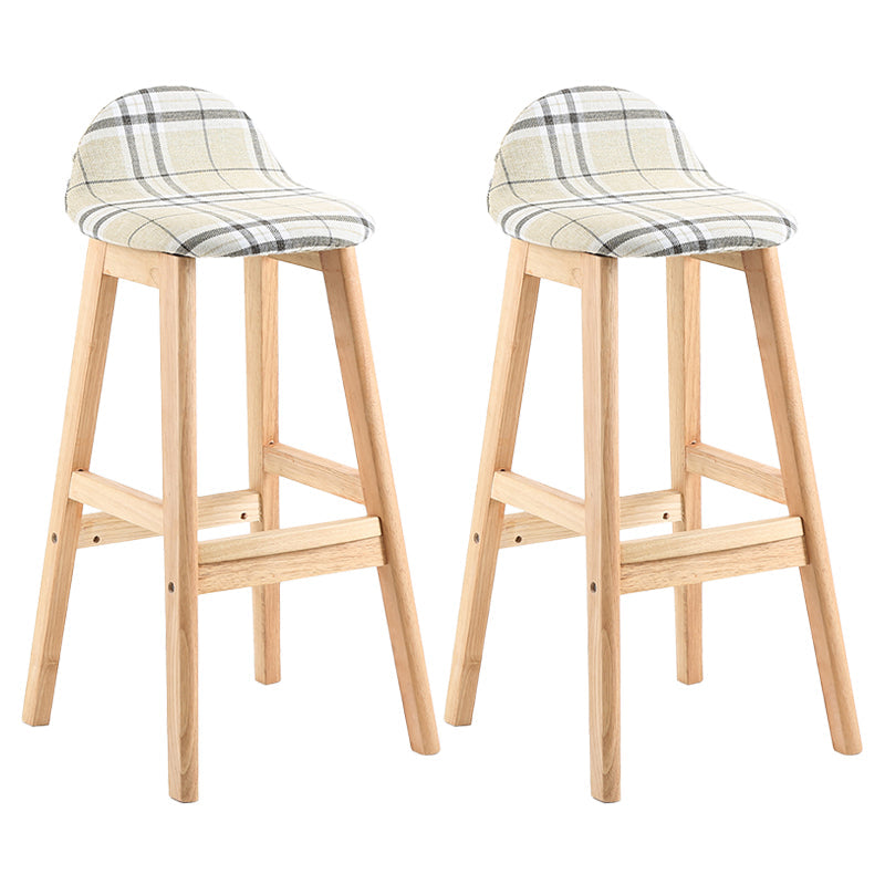 Modern Backrest Armless Counter Stool Wood Dessert Shop Bar Stool with Cushion and Pedal White-Gray 2 Piece Set Clearhalo 'Bar Furniture' 'Bar Stools' 'bar_stools' 'furn' 'furn_bar_stools' 'furniture_bar_stools' 'Kitchen & Dining Furniture' 'kitchen&dining_furn' 'kitchen' 'kitchen_furn' Furniture' 4471365