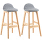 Modern Backrest Armless Counter Stool Wood Dessert Shop Bar Stool with Cushion and Pedal Grey 2 Piece Set Clearhalo 'Bar Furniture' 'Bar Stools' 'bar_stools' 'furn' 'furn_bar_stools' 'furniture_bar_stools' 'Kitchen & Dining Furniture' 'kitchen&dining_furn' 'kitchen' 'kitchen_furn' Furniture' 4471366