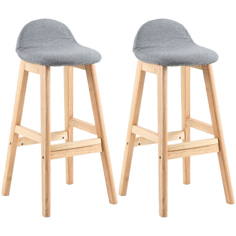 Modern Backrest Armless Counter Stool Wood Dessert Shop Bar Stool with Cushion and Pedal Grey 2 Piece Set Clearhalo 'Bar Furniture' 'Bar Stools' 'bar_stools' 'furn' 'furn_bar_stools' 'furniture_bar_stools' 'Kitchen & Dining Furniture' 'kitchen&dining_furn' 'kitchen' 'kitchen_furn' Furniture' 4471366