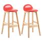 Modern Backrest Armless Counter Stool Wood Dessert Shop Bar Stool with Cushion and Pedal Red 2 Piece Set Clearhalo 'Bar Furniture' 'Bar Stools' 'bar_stools' 'furn' 'furn_bar_stools' 'furniture_bar_stools' 'Kitchen & Dining Furniture' 'kitchen&dining_furn' 'kitchen' 'kitchen_furn' Furniture' 4471367