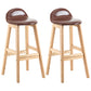 Modern Backrest Armless Counter Stool Wood Dessert Shop Bar Stool with Cushion and Pedal Brown 2 Piece Set Clearhalo 'Bar Furniture' 'Bar Stools' 'bar_stools' 'furn' 'furn_bar_stools' 'furniture_bar_stools' 'Kitchen & Dining Furniture' 'kitchen&dining_furn' 'kitchen' 'kitchen_furn' Furniture' 4471368