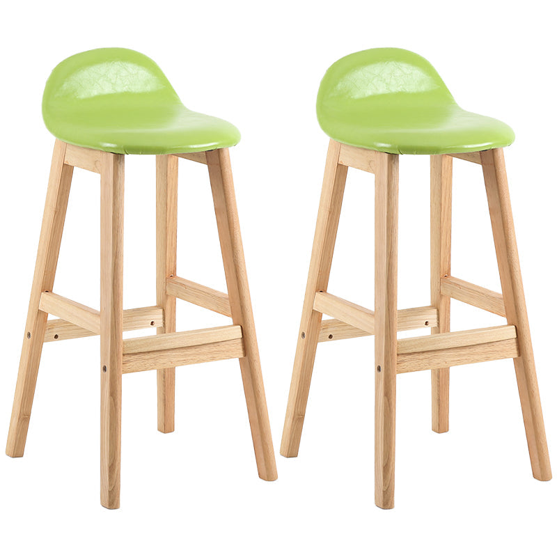 Modern Backrest Armless Counter Stool Wood Dessert Shop Bar Stool with Cushion and Pedal Green 2 Piece Set Clearhalo 'Bar Furniture' 'Bar Stools' 'bar_stools' 'furn' 'furn_bar_stools' 'furniture_bar_stools' 'Kitchen & Dining Furniture' 'kitchen&dining_furn' 'kitchen' 'kitchen_furn' Furniture' 4471370