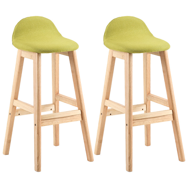Modern Backrest Armless Counter Stool Wood Dessert Shop Bar Stool with Cushion and Pedal Light Green 2 Piece Set Clearhalo 'Bar Furniture' 'Bar Stools' 'bar_stools' 'furn' 'furn_bar_stools' 'furniture_bar_stools' 'Kitchen & Dining Furniture' 'kitchen&dining_furn' 'kitchen' 'kitchen_furn' Furniture' 4471371