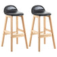 Modern Backrest Armless Counter Stool Wood Dessert Shop Bar Stool with Cushion and Pedal Black 2 Piece Set Clearhalo 'Bar Furniture' 'Bar Stools' 'bar_stools' 'furn' 'furn_bar_stools' 'furniture_bar_stools' 'Kitchen & Dining Furniture' 'kitchen&dining_furn' 'kitchen' 'kitchen_furn' Furniture' 4471372