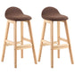 Modern Backrest Armless Counter Stool Wood Dessert Shop Bar Stool with Cushion and Pedal Coffee 2 Piece Set Clearhalo 'Bar Furniture' 'Bar Stools' 'bar_stools' 'furn' 'furn_bar_stools' 'furniture_bar_stools' 'Kitchen & Dining Furniture' 'kitchen&dining_furn' 'kitchen' 'kitchen_furn' Furniture' 4471374
