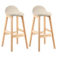 Modern Backrest Armless Counter Stool Wood Dessert Shop Bar Stool with Cushion and Pedal Khaki 2 Piece Set Clearhalo 'Bar Furniture' 'Bar Stools' 'bar_stools' 'furn' 'furn_bar_stools' 'furniture_bar_stools' 'Kitchen & Dining Furniture' 'kitchen&dining_furn' 'kitchen' 'kitchen_furn' Furniture' 4471375