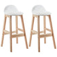 Modern Backrest Armless Counter Stool Wood Dessert Shop Bar Stool with Cushion and Pedal White 2 Piece Set Clearhalo 'Bar Furniture' 'Bar Stools' 'bar_stools' 'furn' 'furn_bar_stools' 'furniture_bar_stools' 'Kitchen & Dining Furniture' 'kitchen&dining_furn' 'kitchen' 'kitchen_furn' Furniture' 4471376