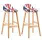 Modern Backrest Armless Counter Stool Wood Dessert Shop Bar Stool with Cushion and Pedal Red-Blue 2 Piece Set Clearhalo 'Bar Furniture' 'Bar Stools' 'bar_stools' 'furn' 'furn_bar_stools' 'furniture_bar_stools' 'Kitchen & Dining Furniture' 'kitchen&dining_furn' 'kitchen' 'kitchen_furn' Furniture' 4471377