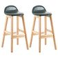 Modern Backrest Armless Counter Stool Wood Dessert Shop Bar Stool with Cushion and Pedal Blackish Green 2 Piece Set Clearhalo 'Bar Furniture' 'Bar Stools' 'bar_stools' 'furn' 'furn_bar_stools' 'furniture_bar_stools' 'Kitchen & Dining Furniture' 'kitchen&dining_furn' 'kitchen' 'kitchen_furn' Furniture' 4471378