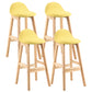 Modern Backrest Armless Counter Stool Wood Dessert Shop Bar Stool with Cushion and Pedal Light Yellow 4 Piece Set Clearhalo 'Bar Furniture' 'Bar Stools' 'bar_stools' 'furn' 'furn_bar_stools' 'furniture_bar_stools' 'Kitchen & Dining Furniture' 'kitchen&dining_furn' 'kitchen' 'kitchen_furn' Furniture' 4471386