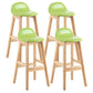 Modern Backrest Armless Counter Stool Wood Dessert Shop Bar Stool with Cushion and Pedal Green 4 Piece Set Clearhalo 'Bar Furniture' 'Bar Stools' 'bar_stools' 'furn' 'furn_bar_stools' 'furniture_bar_stools' 'Kitchen & Dining Furniture' 'kitchen&dining_furn' 'kitchen' 'kitchen_furn' Furniture' 4471387