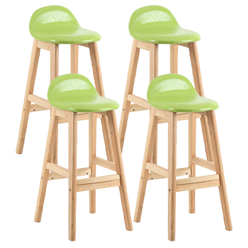 Modern Backrest Armless Counter Stool Wood Dessert Shop Bar Stool with Cushion and Pedal Green 4 Piece Set Clearhalo 'Bar Furniture' 'Bar Stools' 'bar_stools' 'furn' 'furn_bar_stools' 'furniture_bar_stools' 'Kitchen & Dining Furniture' 'kitchen&dining_furn' 'kitchen' 'kitchen_furn' Furniture' 4471387