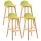 Modern Backrest Armless Counter Stool Wood Dessert Shop Bar Stool with Cushion and Pedal Light Green 4 Piece Set Clearhalo 'Bar Furniture' 'Bar Stools' 'bar_stools' 'furn' 'furn_bar_stools' 'furniture_bar_stools' 'Kitchen & Dining Furniture' 'kitchen&dining_furn' 'kitchen' 'kitchen_furn' Furniture' 4471388