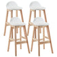 Modern Backrest Armless Counter Stool Wood Dessert Shop Bar Stool with Cushion and Pedal White 4 Piece Set Clearhalo 'Bar Furniture' 'Bar Stools' 'bar_stools' 'furn' 'furn_bar_stools' 'furniture_bar_stools' 'Kitchen & Dining Furniture' 'kitchen&dining_furn' 'kitchen' 'kitchen_furn' Furniture' 4471393