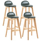 Modern Backrest Armless Counter Stool Wood Dessert Shop Bar Stool with Cushion and Pedal Blackish Green 4 Piece Set Clearhalo 'Bar Furniture' 'Bar Stools' 'bar_stools' 'furn' 'furn_bar_stools' 'furniture_bar_stools' 'Kitchen & Dining Furniture' 'kitchen&dining_furn' 'kitchen' 'kitchen_furn' Furniture' 4471395