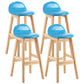 Modern Backrest Armless Counter Stool Wood Dessert Shop Bar Stool with Cushion and Pedal Sky Blue 4 Piece Set Clearhalo 'Bar Furniture' 'Bar Stools' 'bar_stools' 'furn' 'furn_bar_stools' 'furniture_bar_stools' 'Kitchen & Dining Furniture' 'kitchen&dining_furn' 'kitchen' 'kitchen_furn' Furniture' 4471397