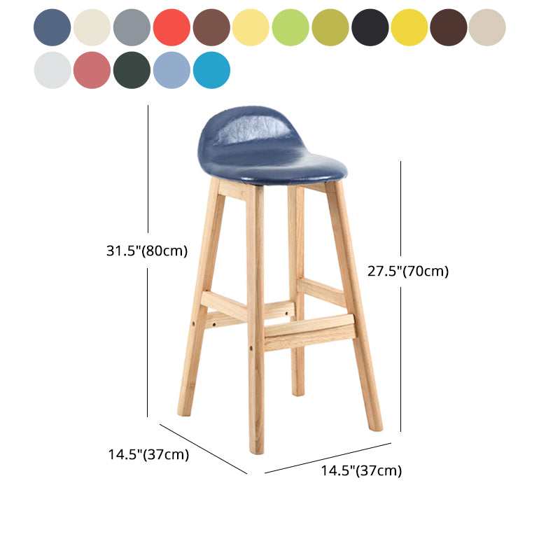 Modern Backrest Armless Counter Stool Wood Dessert Shop Bar Stool with Cushion and Pedal Clearhalo 'Bar Furniture' 'Bar Stools' 'bar_stools' 'furn' 'furn_bar_stools' 'furniture_bar_stools' 'Kitchen & Dining Furniture' 'kitchen&dining_furn' 'kitchen' 'kitchen_furn' Furniture' 4471398