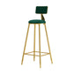 Glam Armless Backrest Counter Stool Iron Cafe Bar Stool with Pedal and Velvet Cushion Green 1 Piece Clearhalo 'Bar Furniture' 'Bar Stools' 'bar_stools' 'furn' 'furn_bar_stools' 'furniture_bar_stools' 'Kitchen & Dining Furniture' 'kitchen&dining_furn' 'kitchen' 'kitchen_furn' Furniture' 4471402