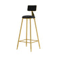 Glam Armless Backrest Counter Stool Iron Cafe Bar Stool with Pedal and Velvet Cushion Black 1 Piece Clearhalo 'Bar Furniture' 'Bar Stools' 'bar_stools' 'furn' 'furn_bar_stools' 'furniture_bar_stools' 'Kitchen & Dining Furniture' 'kitchen&dining_furn' 'kitchen' 'kitchen_furn' Furniture' 4471405