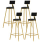 Glam Armless Backrest Counter Stool Iron Cafe Bar Stool with Pedal and Velvet Cushion Black 4 Piece Set Clearhalo 'Bar Furniture' 'Bar Stools' 'bar_stools' 'furn' 'furn_bar_stools' 'furniture_bar_stools' 'Kitchen & Dining Furniture' 'kitchen&dining_furn' 'kitchen' 'kitchen_furn' Furniture' 4471422