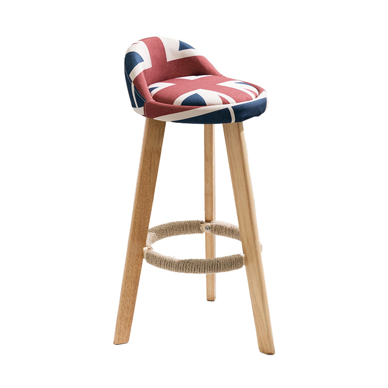 Modern Armless Backrest Counter Stool Wood Kitchen Bar Stool with Pedal Red-Blue 1 Piece Clearhalo 'Bar Furniture' 'Bar Stools' 'bar_stools' 'furn' 'furn_bar_stools' 'furniture_bar_stools' 'Kitchen & Dining Furniture' 'kitchen&dining_furn' 'kitchen' 'kitchen_furn' Furniture' 4471433