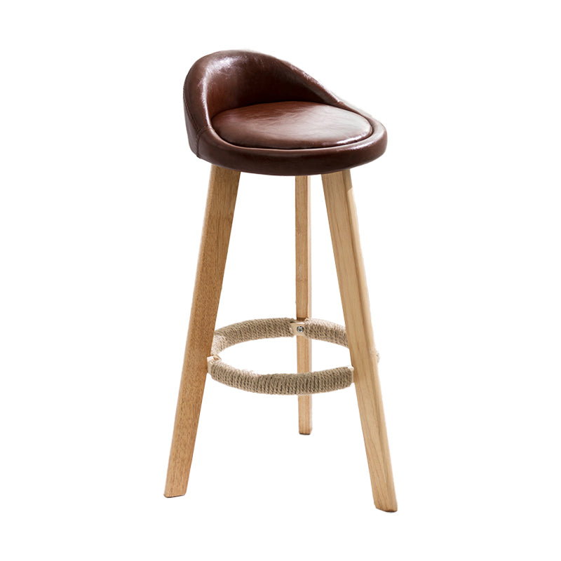 Modern Armless Backrest Counter Stool Wood Kitchen Bar Stool with Pedal Clearhalo 'Bar Furniture' 'Bar Stools' 'bar_stools' 'furn' 'furn_bar_stools' 'furniture_bar_stools' 'Kitchen & Dining Furniture' 'kitchen&dining_furn' 'kitchen' 'kitchen_furn' Furniture' 4471435