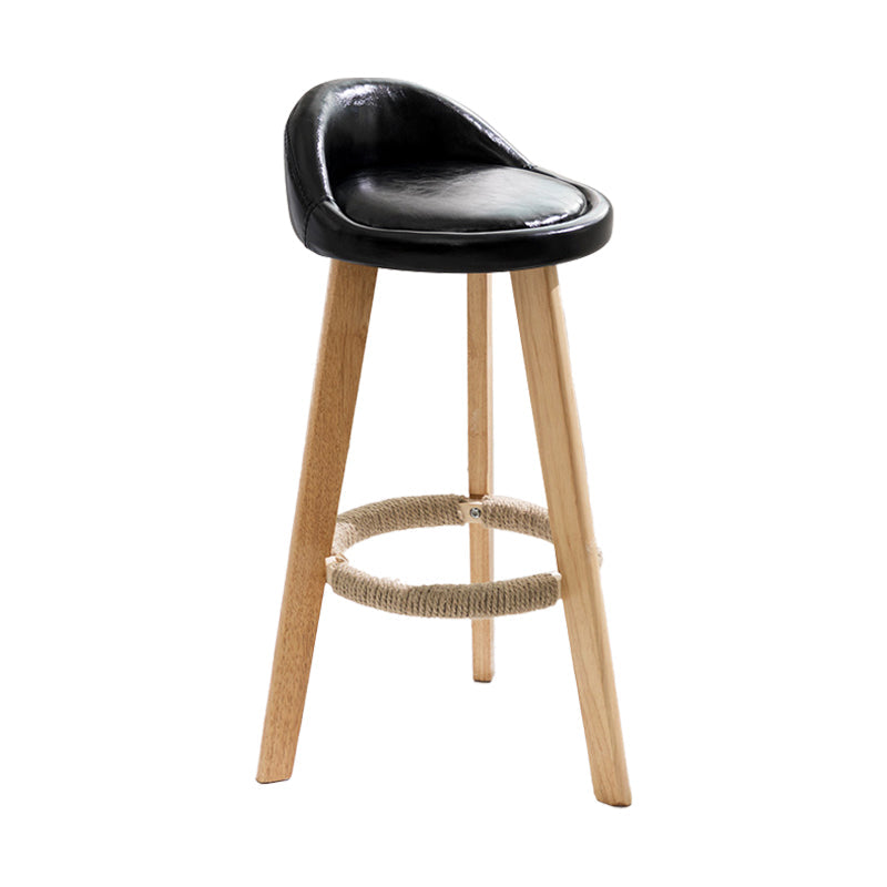 Modern Armless Backrest Counter Stool Wood Kitchen Bar Stool with Pedal Black 1 Piece Clearhalo 'Bar Furniture' 'Bar Stools' 'bar_stools' 'furn' 'furn_bar_stools' 'furniture_bar_stools' 'Kitchen & Dining Furniture' 'kitchen&dining_furn' 'kitchen' 'kitchen_furn' Furniture' 4471436
