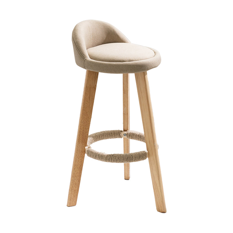 Modern Armless Backrest Counter Stool Wood Kitchen Bar Stool with Pedal Khaki 1 Piece Clearhalo 'Bar Furniture' 'Bar Stools' 'bar_stools' 'furn' 'furn_bar_stools' 'furniture_bar_stools' 'Kitchen & Dining Furniture' 'kitchen&dining_furn' 'kitchen' 'kitchen_furn' Furniture' 4471446