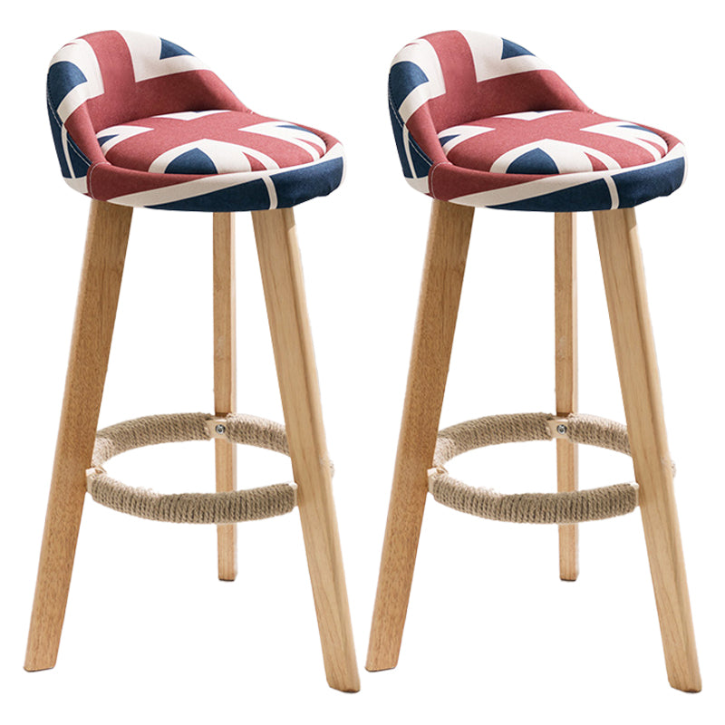 Modern Armless Backrest Counter Stool Wood Kitchen Bar Stool with Pedal Red-Blue 2 Piece Set Clearhalo 'Bar Furniture' 'Bar Stools' 'bar_stools' 'furn' 'furn_bar_stools' 'furniture_bar_stools' 'Kitchen & Dining Furniture' 'kitchen&dining_furn' 'kitchen' 'kitchen_furn' Furniture' 4471450