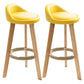 Modern Armless Backrest Counter Stool Wood Kitchen Bar Stool with Pedal Yellow 2 Piece Set Clearhalo 'Bar Furniture' 'Bar Stools' 'bar_stools' 'furn' 'furn_bar_stools' 'furniture_bar_stools' 'Kitchen & Dining Furniture' 'kitchen&dining_furn' 'kitchen' 'kitchen_furn' Furniture' 4471452
