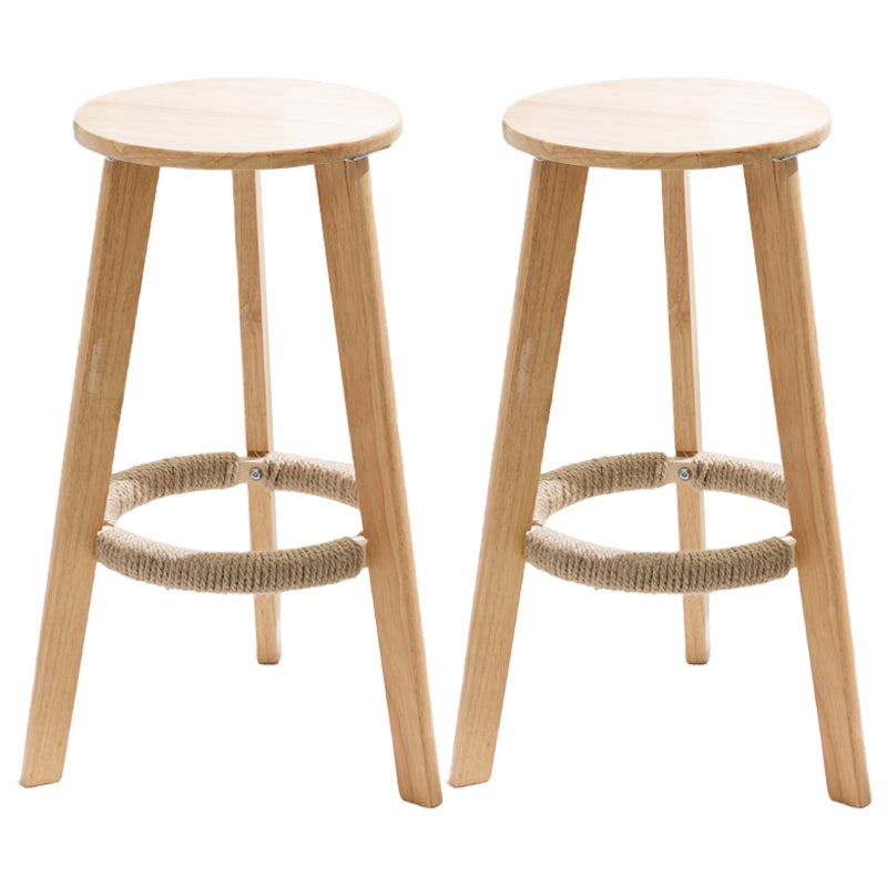 Modern Armless Backrest Counter Stool Wood Kitchen Bar Stool with Pedal Natural 2 Piece Set Clearhalo 'Bar Furniture' 'Bar Stools' 'bar_stools' 'furn' 'furn_bar_stools' 'furniture_bar_stools' 'Kitchen & Dining Furniture' 'kitchen&dining_furn' 'kitchen' 'kitchen_furn' Furniture' 4471455
