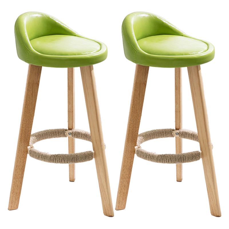 Modern Armless Backrest Counter Stool Wood Kitchen Bar Stool with Pedal Light Green 2 Piece Set Clearhalo 'Bar Furniture' 'Bar Stools' 'bar_stools' 'furn' 'furn_bar_stools' 'furniture_bar_stools' 'Kitchen & Dining Furniture' 'kitchen&dining_furn' 'kitchen' 'kitchen_furn' Furniture' 4471456