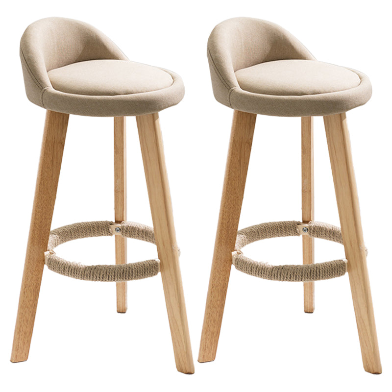 Modern Armless Backrest Counter Stool Wood Kitchen Bar Stool with Pedal Khaki 2 Piece Set Clearhalo 'Bar Furniture' 'Bar Stools' 'bar_stools' 'furn' 'furn_bar_stools' 'furniture_bar_stools' 'Kitchen & Dining Furniture' 'kitchen&dining_furn' 'kitchen' 'kitchen_furn' Furniture' 4471458