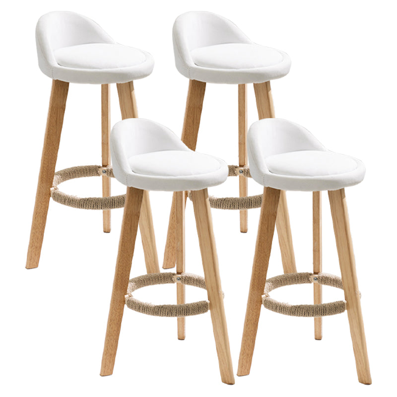 Modern Armless Backrest Counter Stool Wood Kitchen Bar Stool with Pedal White 4 Piece Set Clearhalo 'Bar Furniture' 'Bar Stools' 'bar_stools' 'furn' 'furn_bar_stools' 'furniture_bar_stools' 'Kitchen & Dining Furniture' 'kitchen&dining_furn' 'kitchen' 'kitchen_furn' Furniture' 4471461
