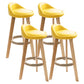 Modern Armless Backrest Counter Stool Wood Kitchen Bar Stool with Pedal Yellow 4 Piece Set Clearhalo 'Bar Furniture' 'Bar Stools' 'bar_stools' 'furn' 'furn_bar_stools' 'furniture_bar_stools' 'Kitchen & Dining Furniture' 'kitchen&dining_furn' 'kitchen' 'kitchen_furn' Furniture' 4471464