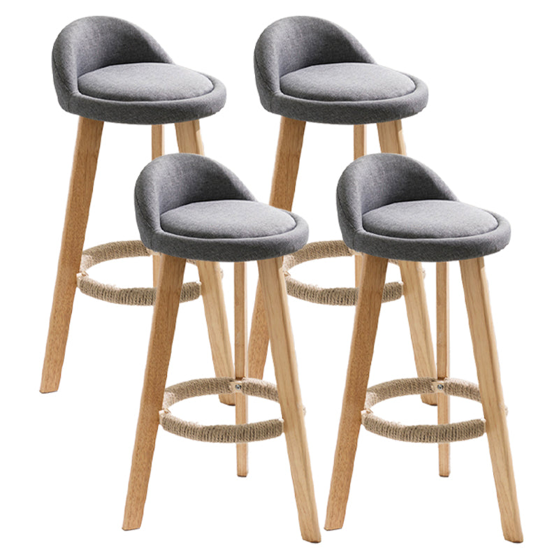 Modern Armless Backrest Counter Stool Wood Kitchen Bar Stool with Pedal Grey 4 Piece Set Clearhalo 'Bar Furniture' 'Bar Stools' 'bar_stools' 'furn' 'furn_bar_stools' 'furniture_bar_stools' 'Kitchen & Dining Furniture' 'kitchen&dining_furn' 'kitchen' 'kitchen_furn' Furniture' 4471465