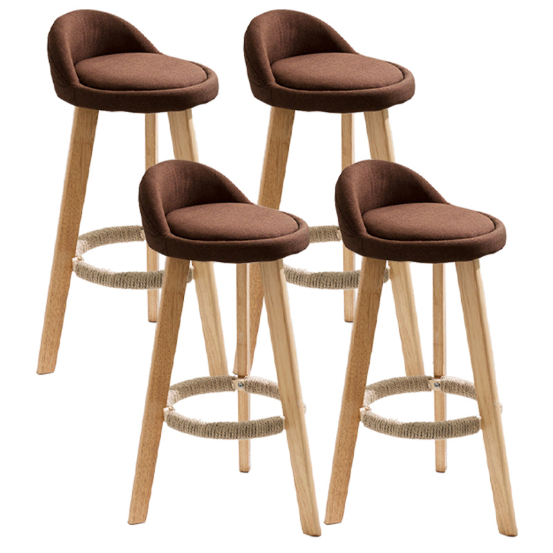 Modern Armless Backrest Counter Stool Wood Kitchen Bar Stool with Pedal Coffee 4 Piece Set Clearhalo 'Bar Furniture' 'Bar Stools' 'bar_stools' 'furn' 'furn_bar_stools' 'furniture_bar_stools' 'Kitchen & Dining Furniture' 'kitchen&dining_furn' 'kitchen' 'kitchen_furn' Furniture' 4471466