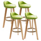 Modern Armless Backrest Counter Stool Wood Kitchen Bar Stool with Pedal Light Green 4 Piece Set Clearhalo 'Bar Furniture' 'Bar Stools' 'bar_stools' 'furn' 'furn_bar_stools' 'furniture_bar_stools' 'Kitchen & Dining Furniture' 'kitchen&dining_furn' 'kitchen' 'kitchen_furn' Furniture' 4471468
