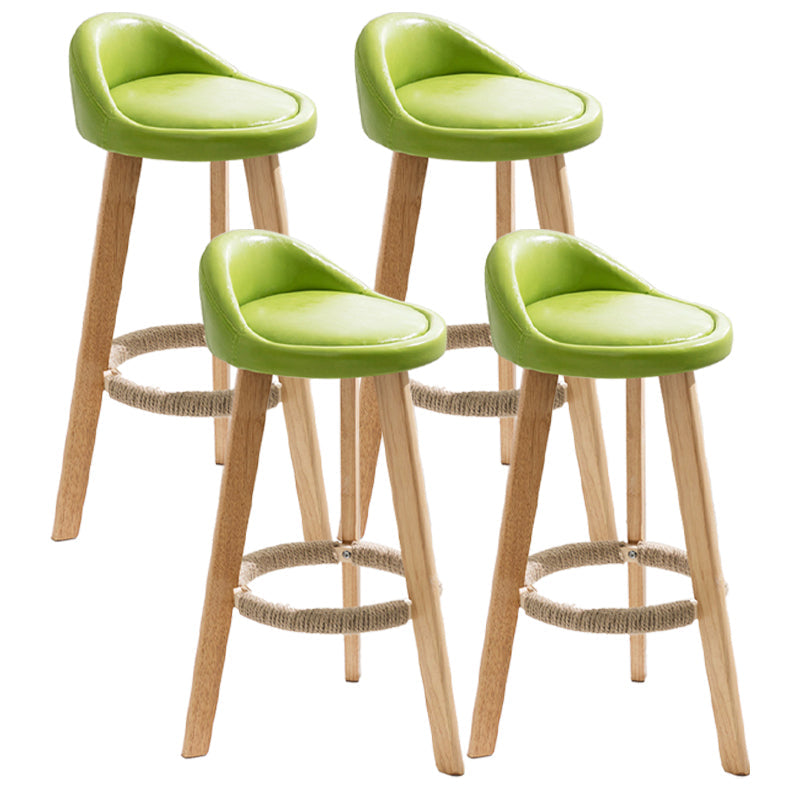 Modern Armless Backrest Counter Stool Wood Kitchen Bar Stool with Pedal Light Green 4 Piece Set Clearhalo 'Bar Furniture' 'Bar Stools' 'bar_stools' 'furn' 'furn_bar_stools' 'furniture_bar_stools' 'Kitchen & Dining Furniture' 'kitchen&dining_furn' 'kitchen' 'kitchen_furn' Furniture' 4471468