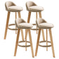 Modern Armless Backrest Counter Stool Wood Kitchen Bar Stool with Pedal Khaki 4 Piece Set Clearhalo 'Bar Furniture' 'Bar Stools' 'bar_stools' 'furn' 'furn_bar_stools' 'furniture_bar_stools' 'Kitchen & Dining Furniture' 'kitchen&dining_furn' 'kitchen' 'kitchen_furn' Furniture' 4471470