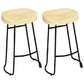 Modern Armless Backless Counter Stool Iron Kitchen Bar Stool with Wooden Seat and Pedal Black 2 Piece Set Bar Stool(30"H) Clearhalo 'Bar Furniture' 'Bar Stools' 'bar_stools' 'furn' 'furn_bar_stools' 'furniture_bar_stools' 'Kitchen & Dining Furniture' 'kitchen&dining_furn' 'kitchen' 'kitchen_furn' Furniture' 4471476